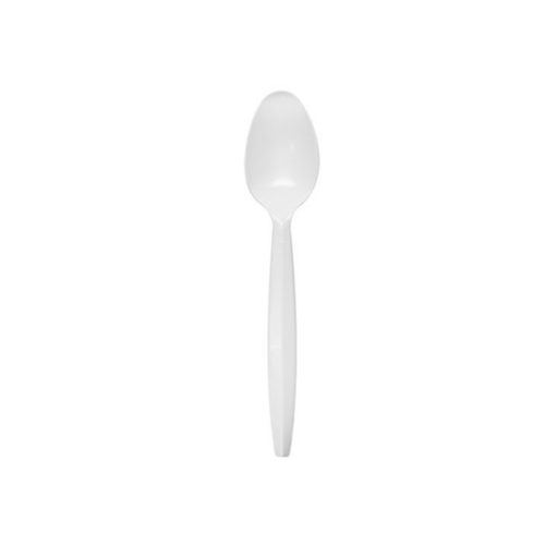 Plastic Tea Spoons, Bulk Box - White
