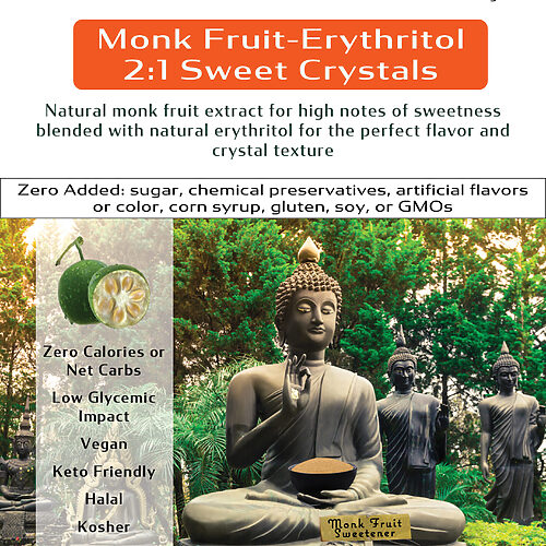 Monk Fruit-Erythritol 2:1 Sweet Crystals by One-Touch Drinks